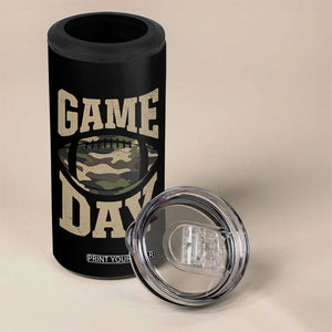 Game Day Football 4 in 1 Can Cooler Tumbler Funny Sunday Retro Camo Camouflage TS10 Print Your Wear
