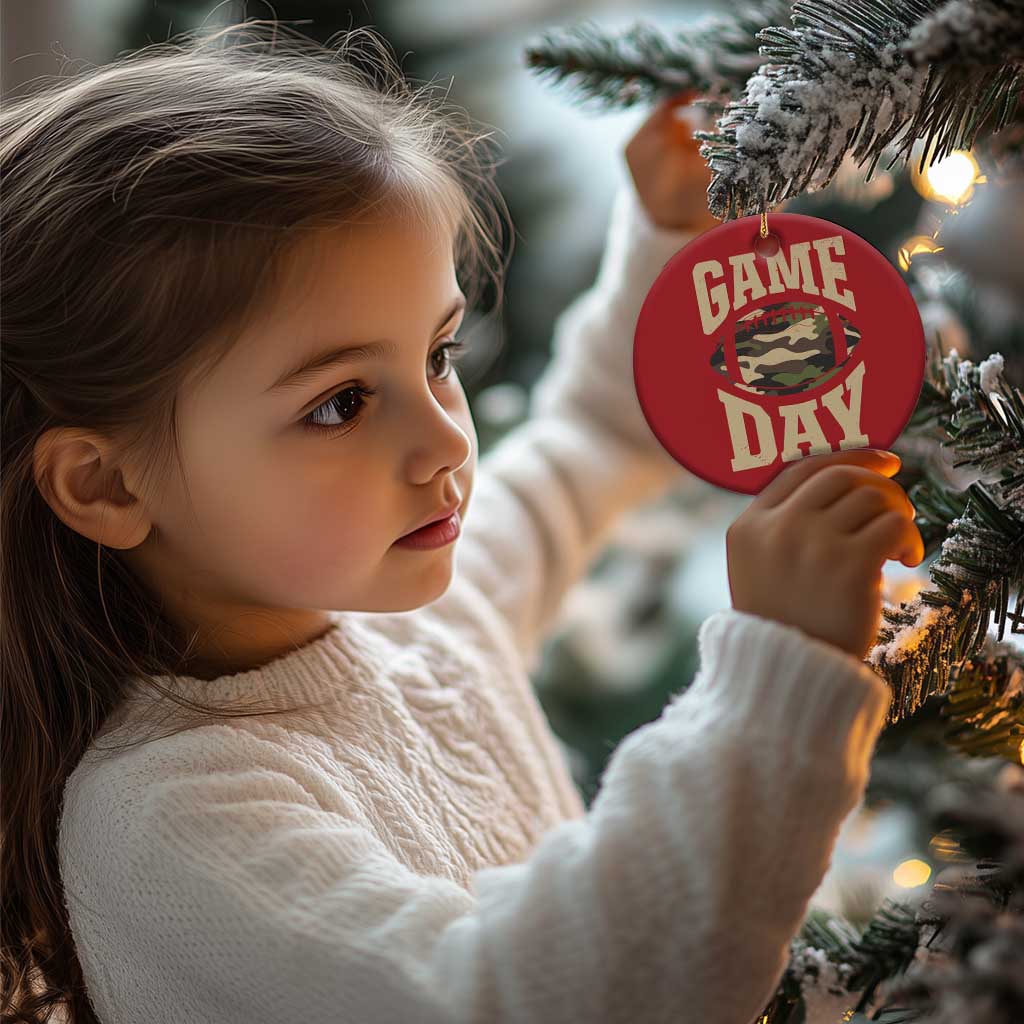 Game Day Football Christmas Ornament Funny Sunday Retro Camo Camouflage TS10 Print Your Wear