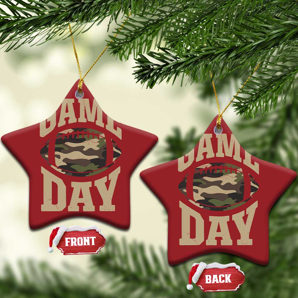 Game Day Football Christmas Ornament Funny Sunday Retro Camo Camouflage TS10 Star Red Print Your Wear