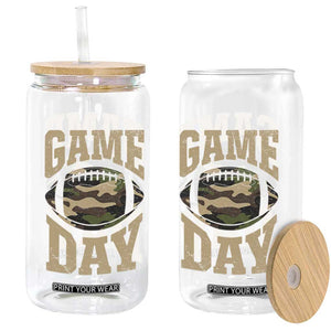 Game Day Football Glass Can Funny Sunday Retro Camo Camouflage TS10 Print Your Wear