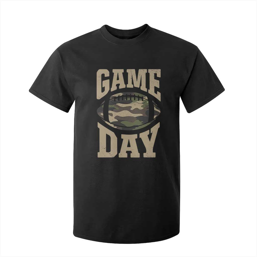 Game Day Football T Shirt For Kid Funny Sunday Retro Camo Camouflage TS10 Black Print Your Wear