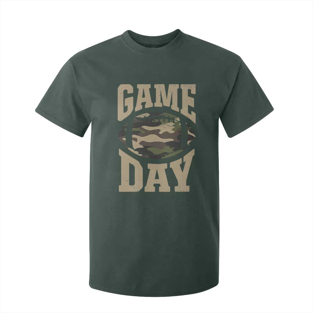 Game Day Football T Shirt For Kid Funny Sunday Retro Camo Camouflage TS10 Dark Forest Green Print Your Wear