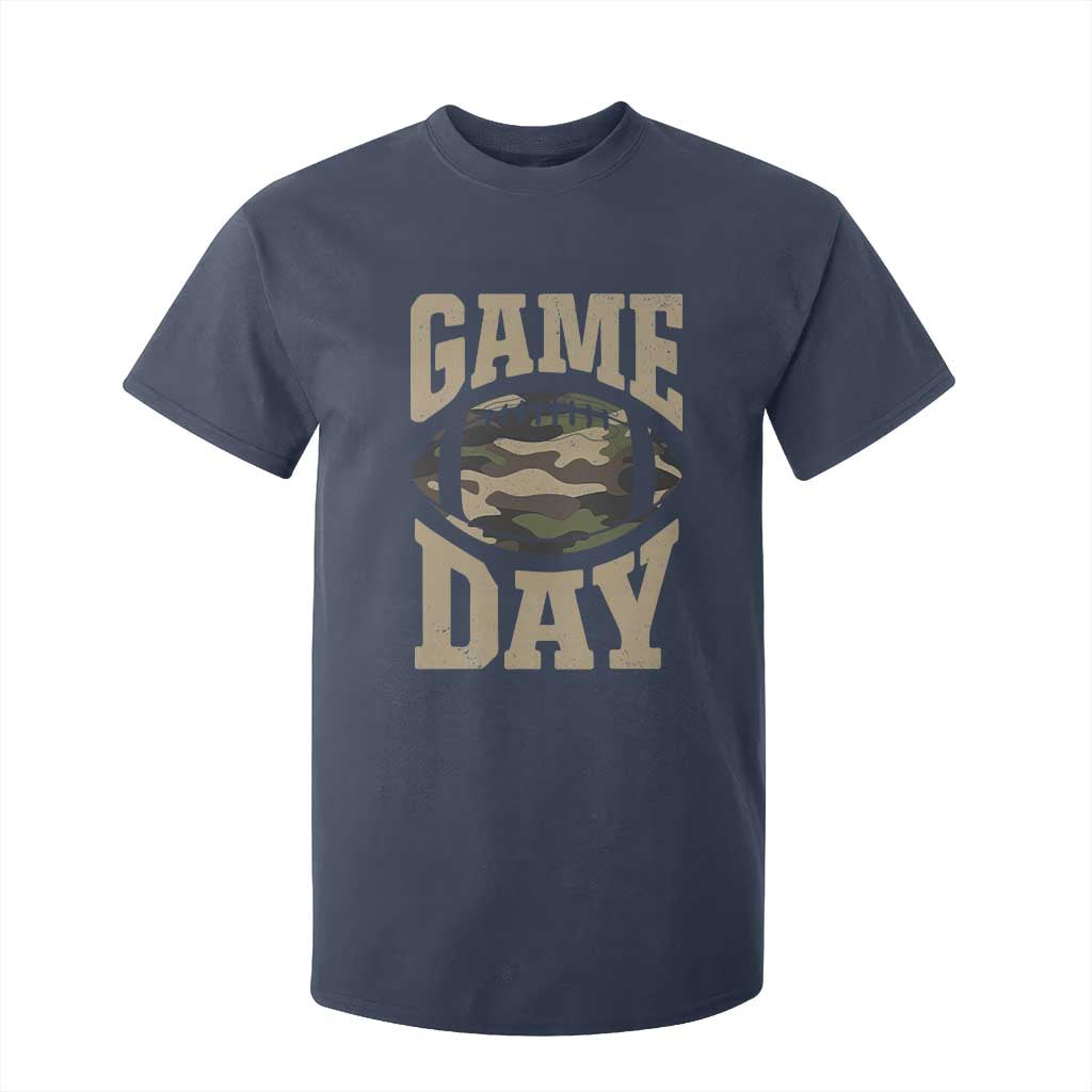 Game Day Football T Shirt For Kid Funny Sunday Retro Camo Camouflage TS10 Navy Print Your Wear