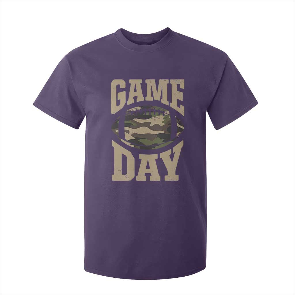 Game Day Football T Shirt For Kid Funny Sunday Retro Camo Camouflage TS10 Purple Print Your Wear