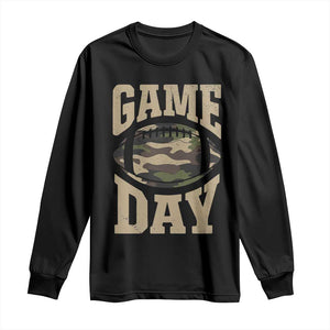Game Day Football Long Sleeve Shirt Funny Sunday Retro Camo Camouflage TS10 Black Print Your Wear