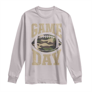 Game Day Football Long Sleeve Shirt Funny Sunday Retro Camo Camouflage TS10 Ice Gray Print Your Wear