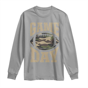 Game Day Football Long Sleeve Shirt Funny Sunday Retro Camo Camouflage TS10 Sport Gray Print Your Wear