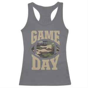 Game Day Football Racerback Tank Top Funny Sunday Retro Camo Camouflage TS10 Charcoal Print Your Wear