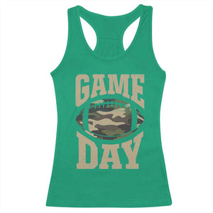 Game Day Football Racerback Tank Top Funny Sunday Retro Camo Camouflage TS10 Irish Green Print Your Wear