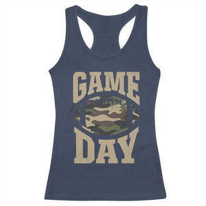 Game Day Football Racerback Tank Top Funny Sunday Retro Camo Camouflage TS10 Navy Print Your Wear