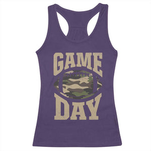 Game Day Football Racerback Tank Top Funny Sunday Retro Camo Camouflage TS10 Purple Print Your Wear