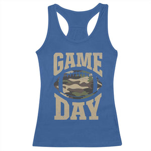 Game Day Football Racerback Tank Top Funny Sunday Retro Camo Camouflage TS10 Royal Blue Print Your Wear