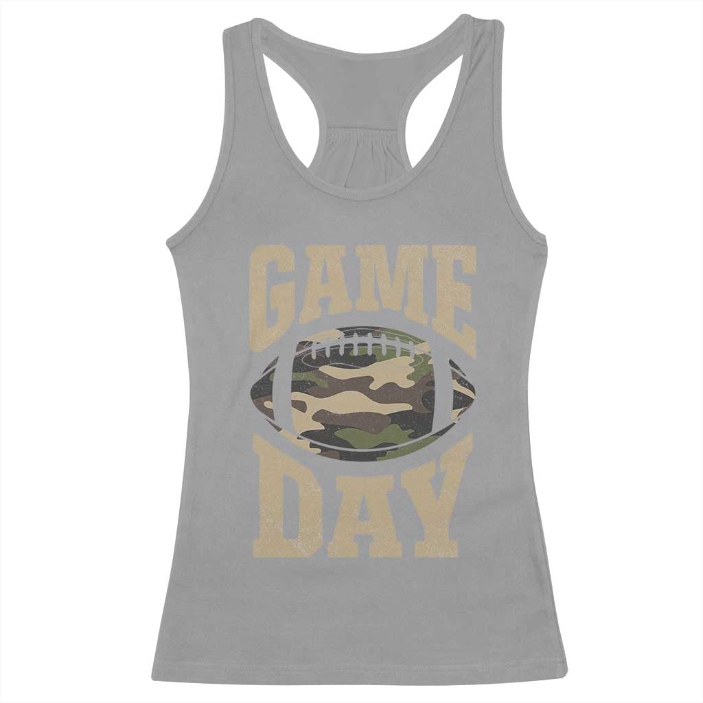 Game Day Football Racerback Tank Top Funny Sunday Retro Camo Camouflage TS10 Sport Gray Print Your Wear