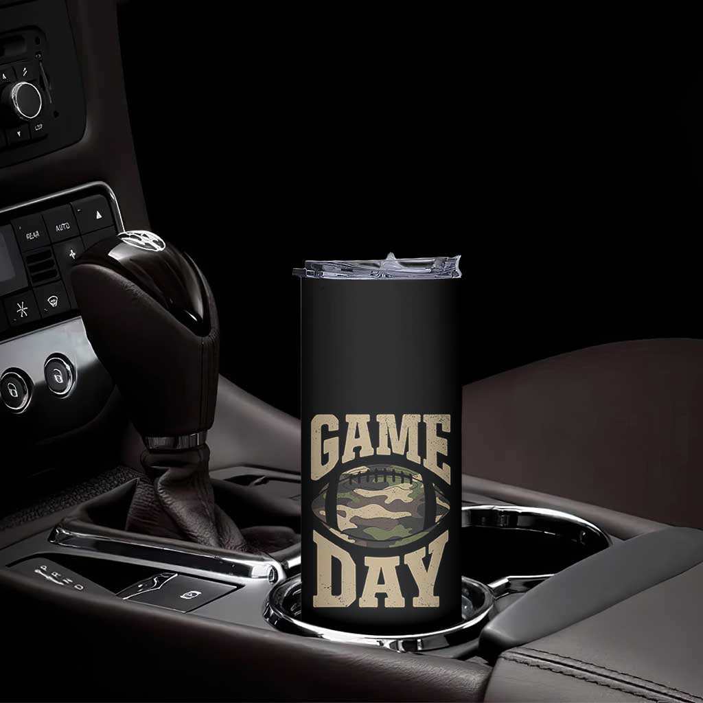 Game Day Football Skinny Tumbler Funny Sunday Retro Camo Camouflage TS10 Print Your Wear