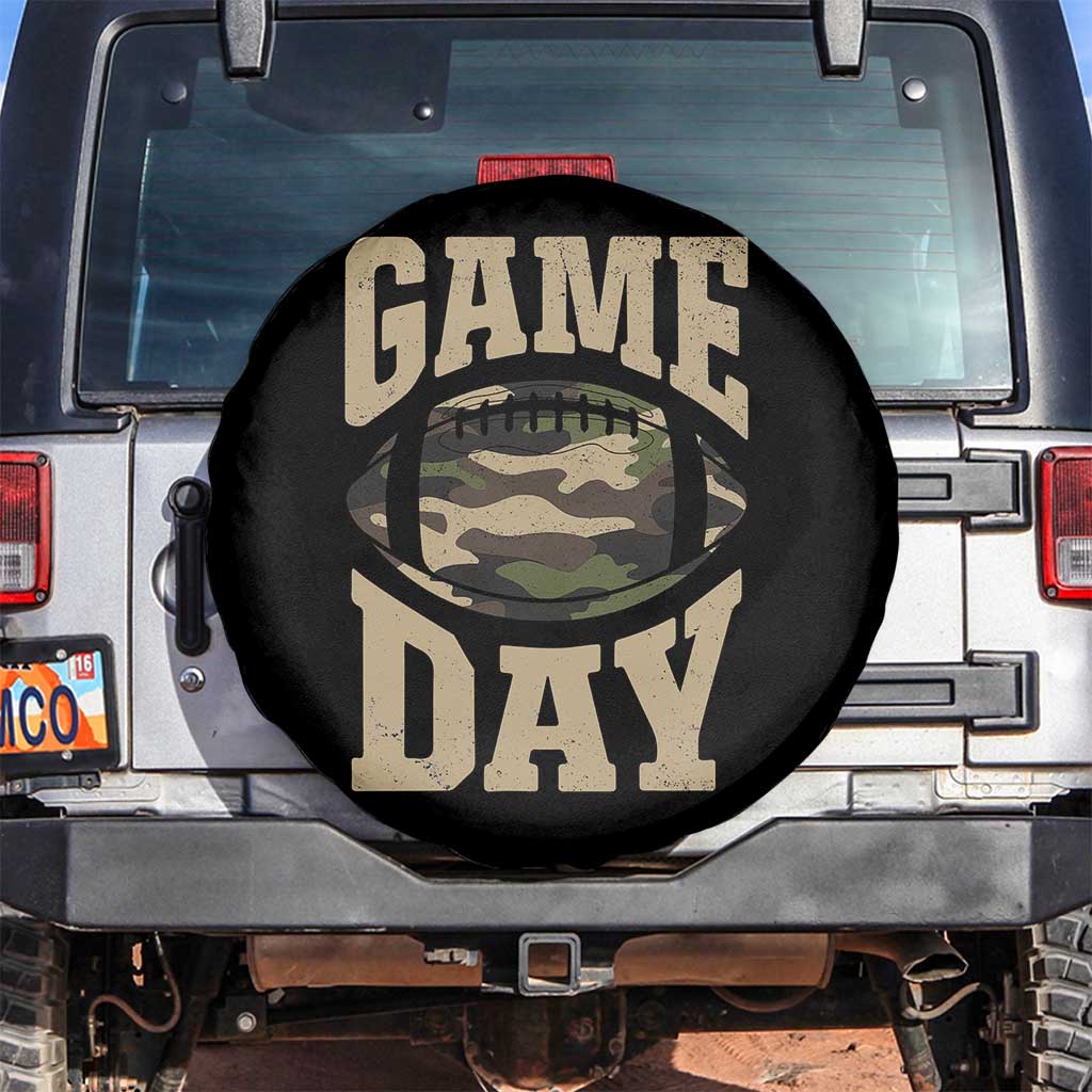 Game Day Football Spare Tire Cover Funny Sunday Retro Camo Camouflage TS10 No hole Black Print Your Wear