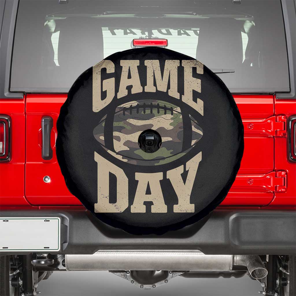 Game Day Football Spare Tire Cover Funny Sunday Retro Camo Camouflage TS10 Black Print Your Wear