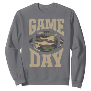 Game Day Football Sweatshirt Funny Sunday Retro Camo Camouflage TS10 Charcoal Print Your Wear