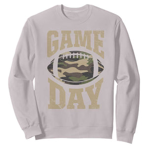 Game Day Football Sweatshirt Funny Sunday Retro Camo Camouflage TS10 Ice Gray Print Your Wear