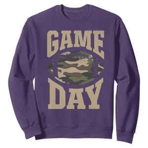 Game Day Football Sweatshirt Funny Sunday Retro Camo Camouflage TS10 Purple Print Your Wear