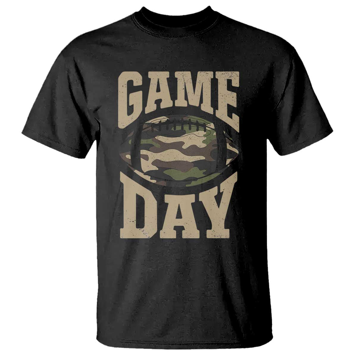 Game Day Football T Shirt Funny Sunday Retro Camo Camouflage TS10 Black Print Your Wear