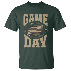 Game Day Football T Shirt Funny Sunday Retro Camo Camouflage TS10 Dark Forest Green Print Your Wear