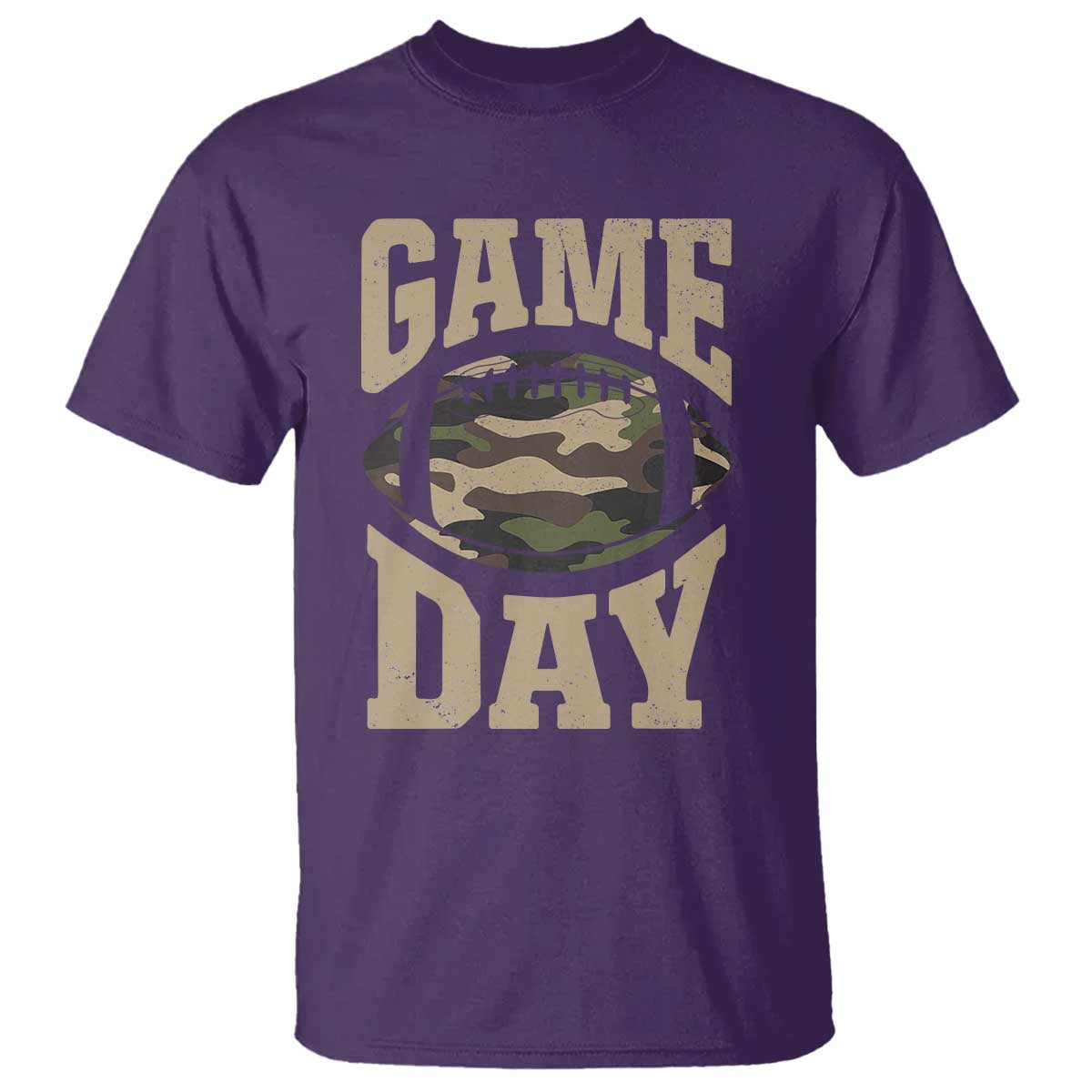 Game Day Football T Shirt Funny Sunday Retro Camo Camouflage TS10 Purple Print Your Wear