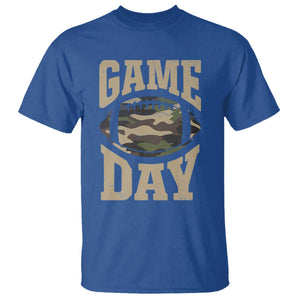 Game Day Football T Shirt Funny Sunday Retro Camo Camouflage TS10 Royal Blue Print Your Wear