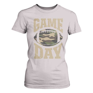 Game Day Football T Shirt For Women Funny Sunday Retro Camo Camouflage TS10 Ice Gray Print Your Wear