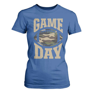 Game Day Football T Shirt For Women Funny Sunday Retro Camo Camouflage TS10 Royal Blue Print Your Wear