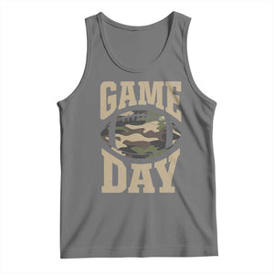 Game Day Football Tank Top Funny Sunday Retro Camo Camouflage TS10 Black Heather Print Your Wear