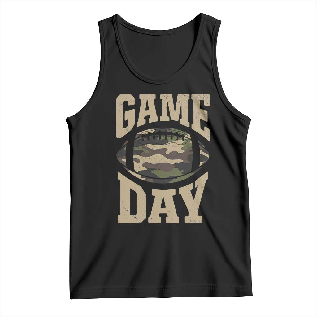 Game Day Football Tank Top Funny Sunday Retro Camo Camouflage TS10 Black Print Your Wear