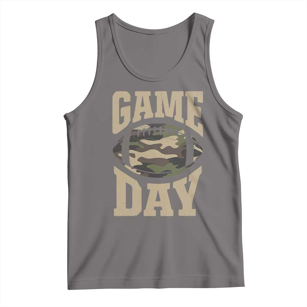 Game Day Football Tank Top Funny Sunday Retro Camo Camouflage TS10 Deep Heather Print Your Wear