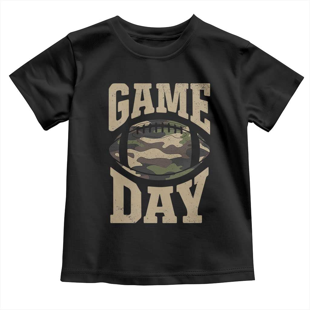 Game Day Football Toddler T Shirt Funny Sunday Retro Camo Camouflage TS10 Black Print Your Wear