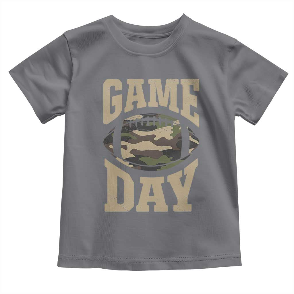 Game Day Football Toddler T Shirt Funny Sunday Retro Camo Camouflage TS10 Charcoal Print Your Wear