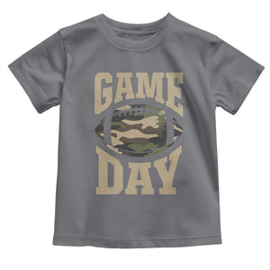 Game Day Football Toddler T Shirt Funny Sunday Retro Camo Camouflage TS10 Charcoal Print Your Wear