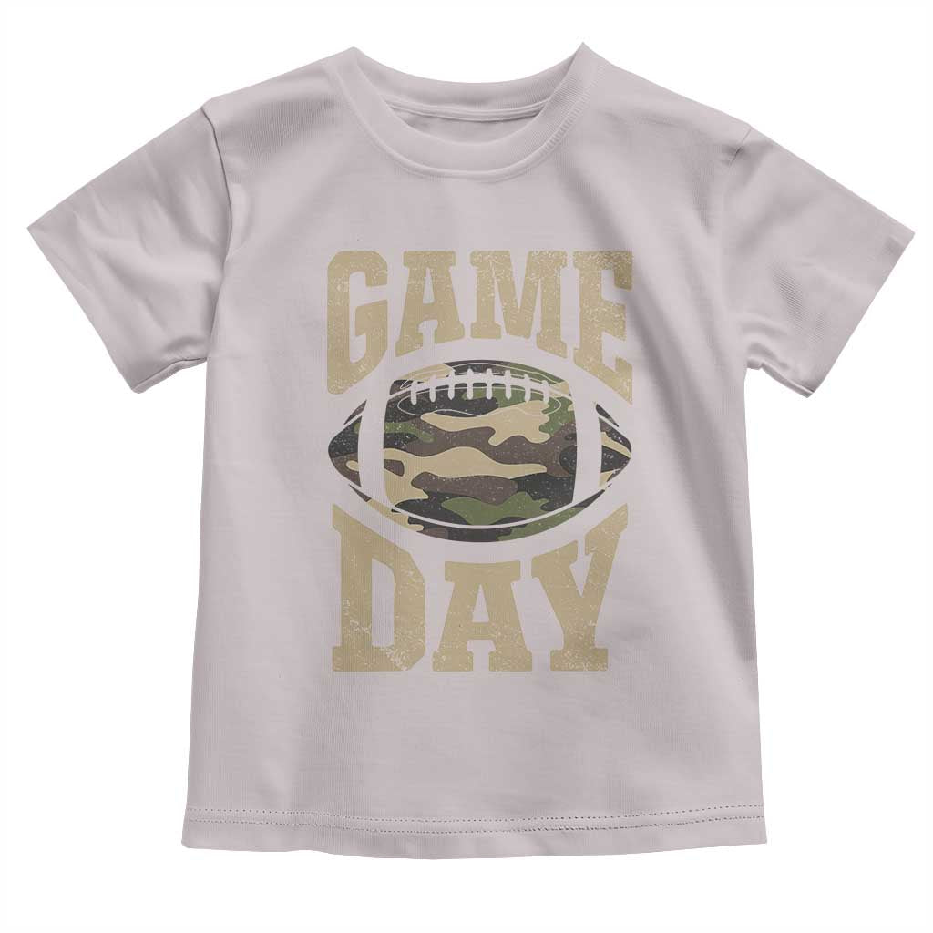 Game Day Football Toddler T Shirt Funny Sunday Retro Camo Camouflage TS10 Ice Gray Print Your Wear