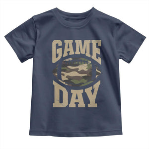 Game Day Football Toddler T Shirt Funny Sunday Retro Camo Camouflage TS10 Navy Print Your Wear