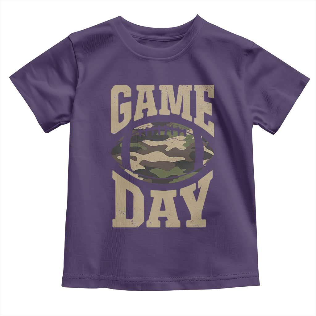 Game Day Football Toddler T Shirt Funny Sunday Retro Camo Camouflage TS10 Purple Print Your Wear