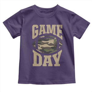 Game Day Football Toddler T Shirt Funny Sunday Retro Camo Camouflage TS10 Purple Print Your Wear