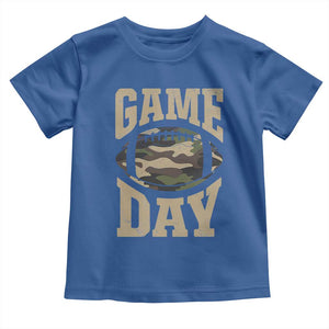Game Day Football Toddler T Shirt Funny Sunday Retro Camo Camouflage TS10 Royal Blue Print Your Wear
