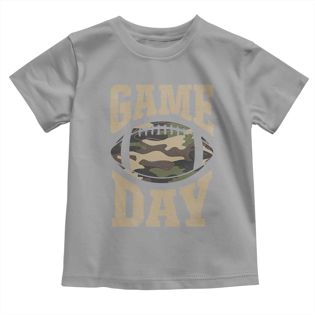 Game Day Football Toddler T Shirt Funny Sunday Retro Camo Camouflage TS10 Sport Gray Print Your Wear