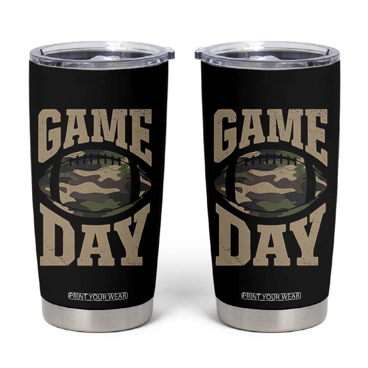 Game Day Football Tumbler Cup Funny Sunday Retro Camo Camouflage TS10 Black Print Your Wear