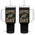 Game Day Football Tumbler With Handle Funny Sunday Retro Camo Camouflage TS10 One Size: 40 oz Black Print Your Wear