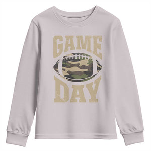 Game Day Football Youth Sweatshirt Funny Sunday Retro Camo Camouflage TS10 Ice Gray Print Your Wear