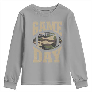Game Day Football Youth Sweatshirt Funny Sunday Retro Camo Camouflage TS10 Sport Gray Print Your Wear