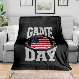 Game Day Football Throw Blanket Funny Sunday Retro Patriotic American Flag TS10 Print Your Wear