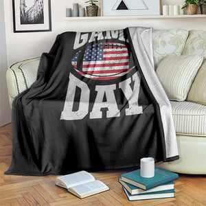 Game Day Football Throw Blanket Funny Sunday Retro Patriotic American Flag TS10 Print Your Wear