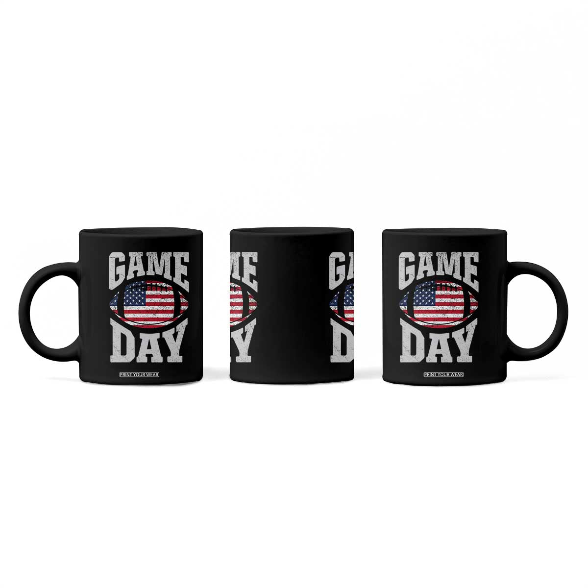 Game Day Football Coffee Mug Funny Sunday Retro Patriotic American Flag TS10 Print Your Wear