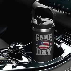 Game Day Football Flip Straw Tumbler Funny Sunday Retro Patriotic American Flag TS10 Print Your Wear