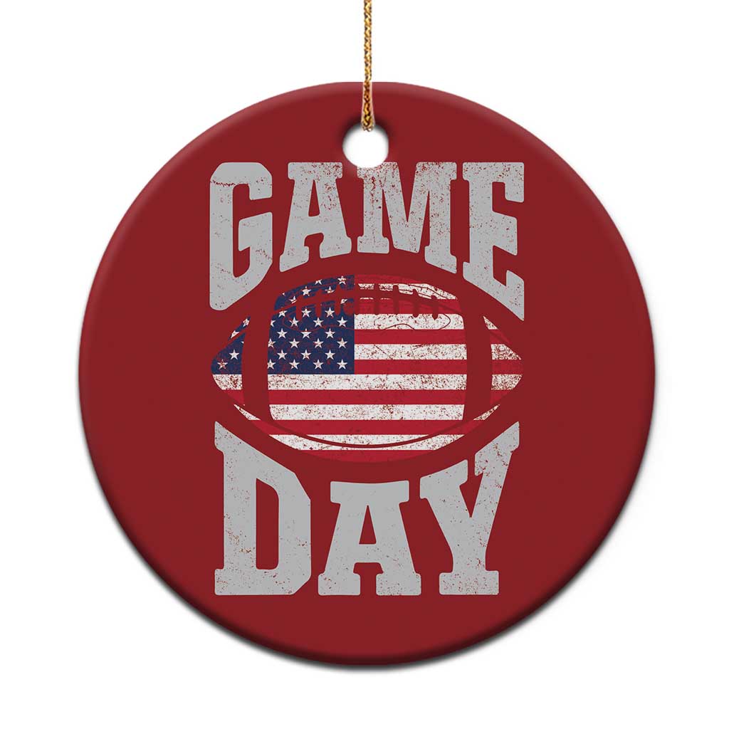 Game Day Football Christmas Ornament Funny Sunday Retro Patriotic American Flag TS10 Print Your Wear
